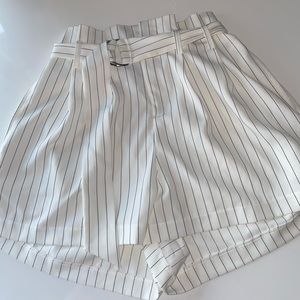 White striped baggy shorts